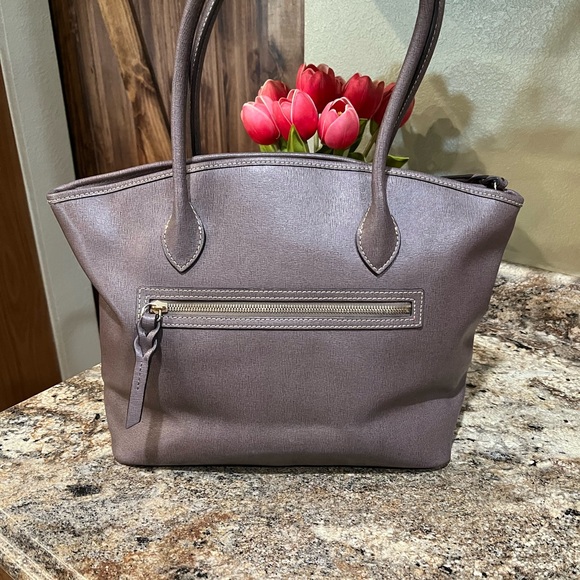 DOONEY & BOURKE EUC Crescent Leather Tote Bag In Elephant - Picture 2 of 11